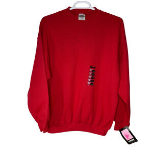 Vintage Tultex Sweatshirt Womens XL Red Crewneck Blank Pullover‎ Long Sleeve NWT